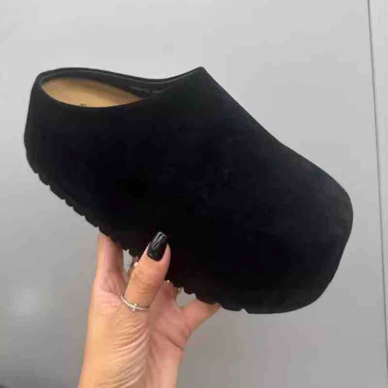 Туфли Boken на толстой подошве, увеличивающие рост, матовые, с большой головой и одной педалью, маленькие тапочки-мешки и полутапочки, женская верхняя одежда, осень 2024 года, новые модели