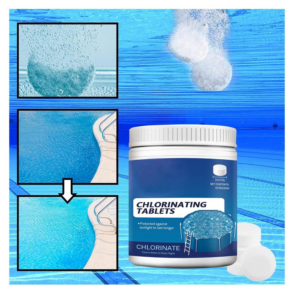 Clarifying And Decontamination Of Swimming Pool Quality, Removing Odor, Multi Purpose Cleaning Effervescent Tablets
