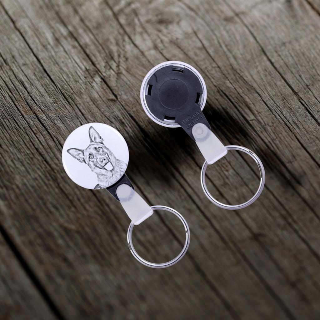 German Shepherd Dog, Alsatian Wolf Dog - Keychain with a Dog Portrait, Pendant with the Brand's Own Art-Dog Graphics