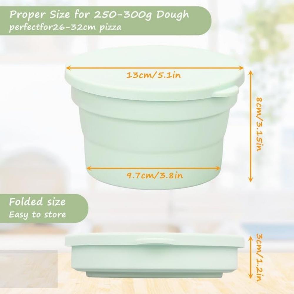 Гибридный контейнер для пиццы с крышкой, многофункциональный складной силиконовый контейнер с антипригарным покрытием для расстойки хлеба/пиццы/тостов, кухонный инструмент для выпечки