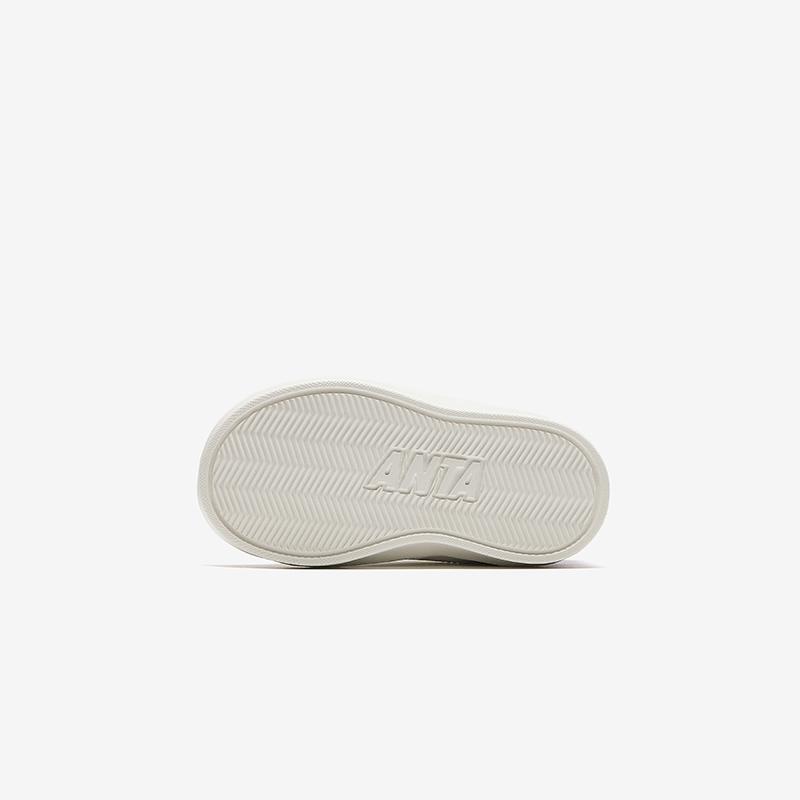 Anta Kids Synthetic Leather Plush Comfortable Wear-Resistant Warm Mid-Top Walking Shoes Baby Shoes White Purple A22440055-4