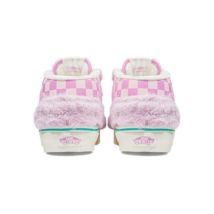 Vans Miro&Wujo X Half Cab Год Кролика Лимитированные Плюшевые Шахматные Теплые Низкие Кеды для Скейтборда Унисекс Кроссовки Розовые VN000UC8BO9(S-BOX)
