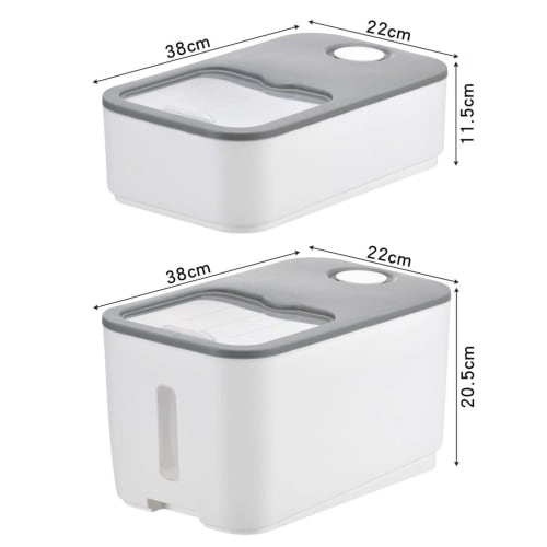 Airtight Rice Storage Container, 5kg/10kg Capacity, Drawer Type, with Casters, Vacuum Storage, Moisture-Proof, Insect Repellent, Includes Measuring Cu
