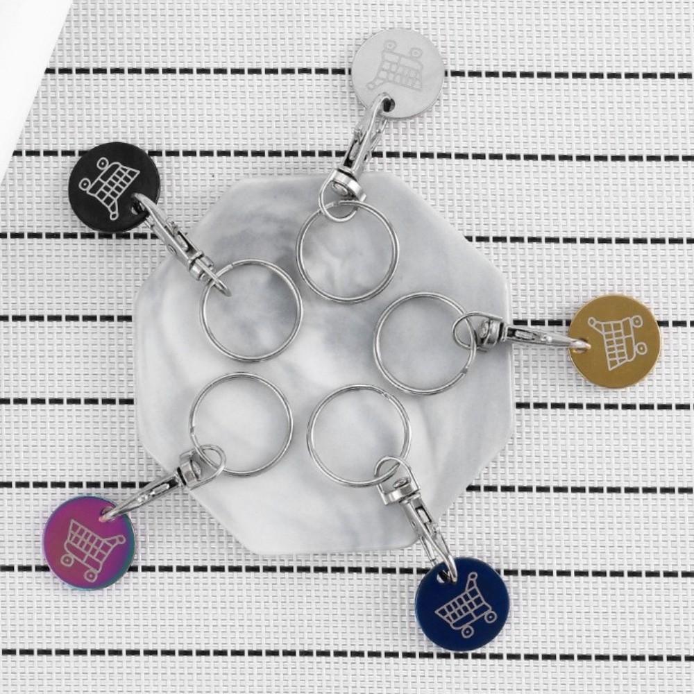 Мини-тележка для покупок Токен Металлическая брелок-тележка Многоцелевое кольцо для ключей Для использования в супермаркете