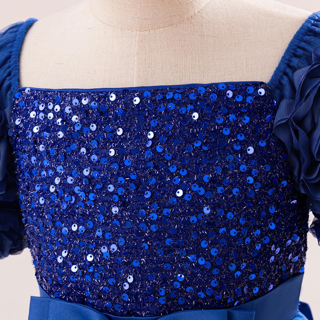 4-14 лет Рождественское платье принцессы для девочек-цветочниц для свадеб Летнее детское торжественное длинное платье с бантом для школьных вечеринок Детская новогодняя одежда