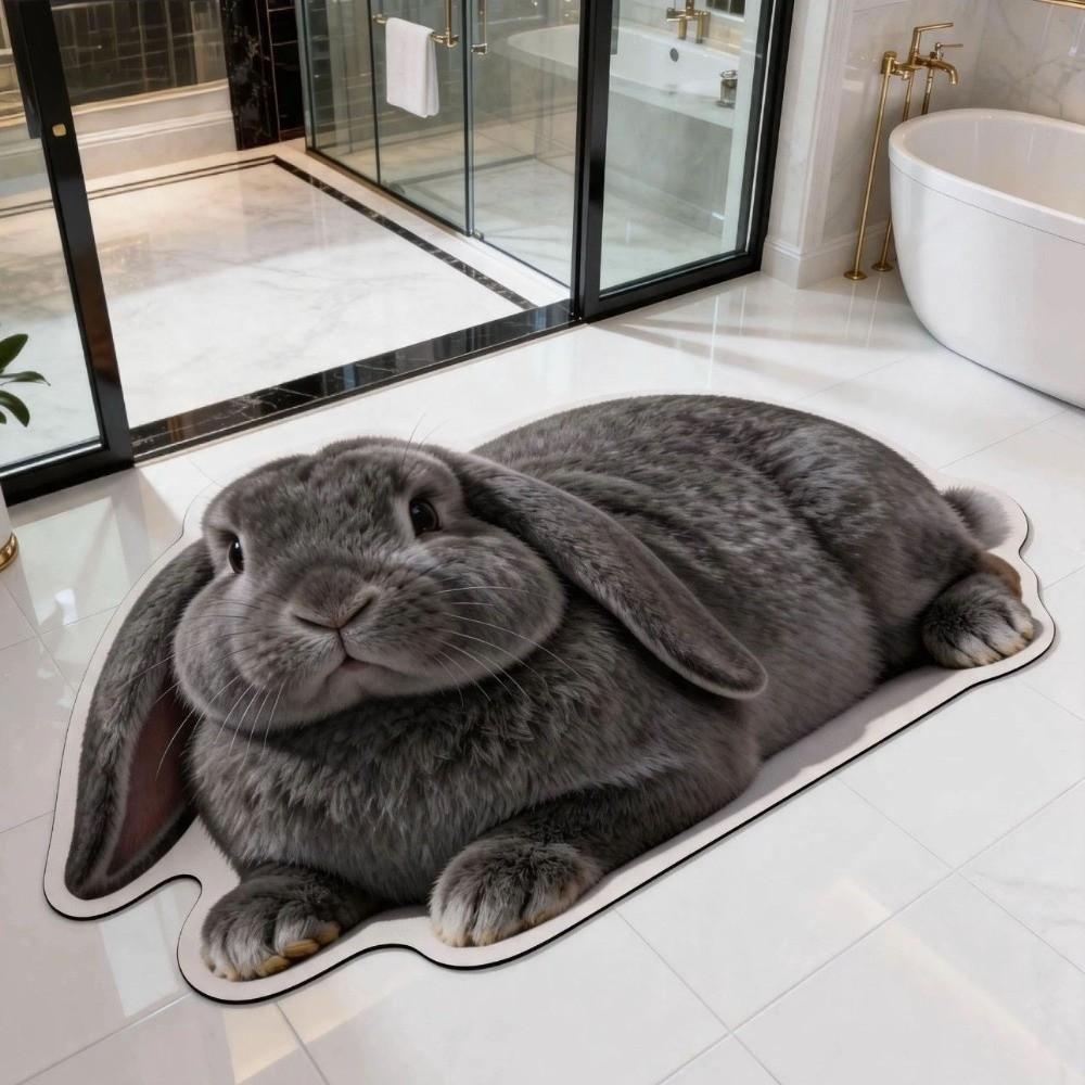 Anti-fouling Rabbit-Shaped Area Rug Non-Slip Cartoon Carpet Cute Home Decor Carpet Living Rooms