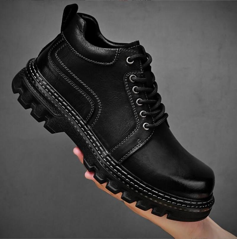 Новые мужские ботинки из натуральной кожи с верхом из коровьей кожи, прочной подошвой, со шнуровкой, осенне-зимние ботинки, повседневная обувь для отдыха на открытом воздухе для мужчин