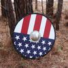Stars and Stripes USA Viking Style Gokstad Shield – Handmade Functional American Flag Wooden Costume Reenactment Large Round LARP Shield