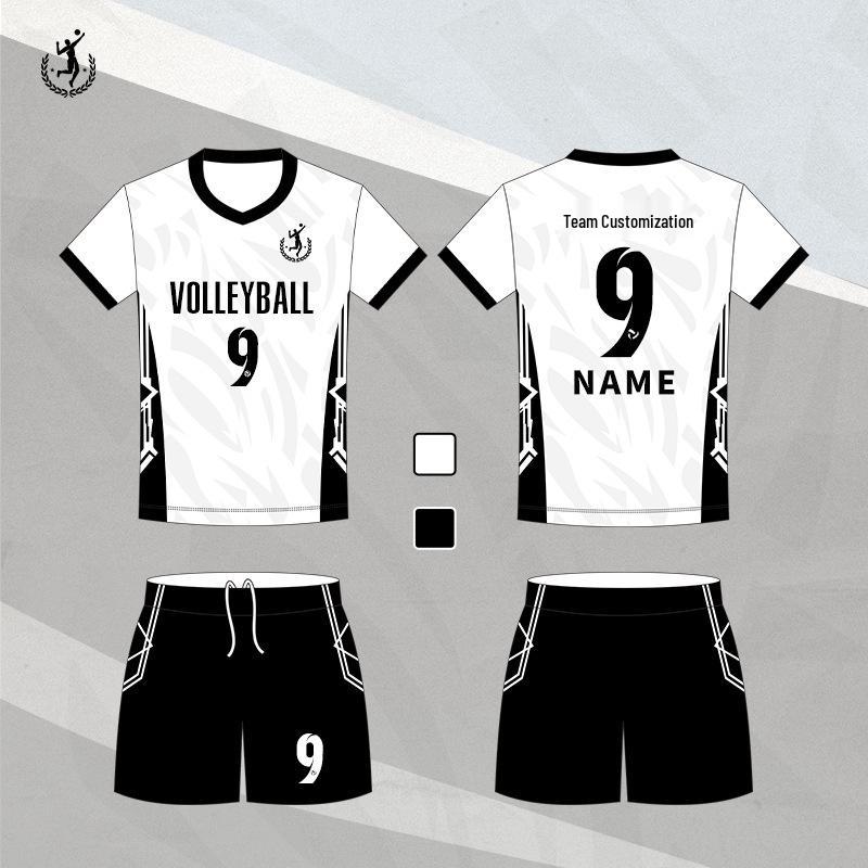 Unisex Volleyball Uniform Set: Breathable, Quick-Drying Jersey & Training Suit with Number Printing for Teams & Competitions.