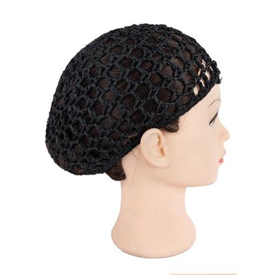 1 шт. Сетчатая вязаная крючком шапочка-сеточка Snoods для женщин, Мягкая вязаная из вискозы шапочка-сетка для волос, Аксессуар для покрытия волос для сна (черный)