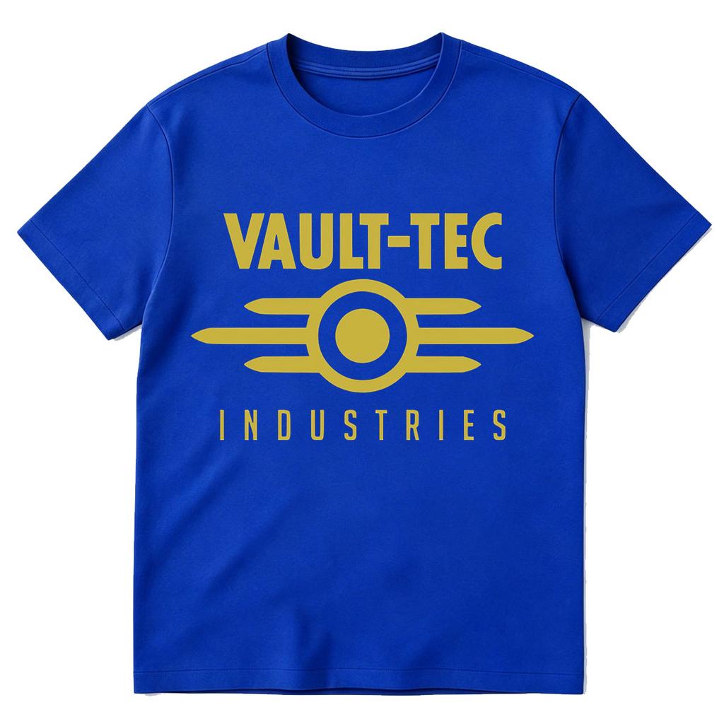 Смешная футболка Vault Tec Industries Унисекс Женская Одежда Мода Винтажные Футболки Хлопок Повседневная Свободный Крой Короткий Рукав Футболки