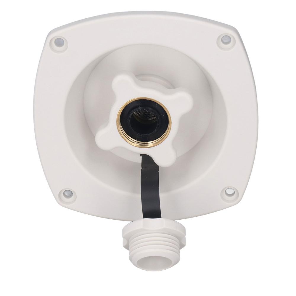 White Wall Mount Filler Regulator Built in Valve Fresh Water Injection Port Camper
