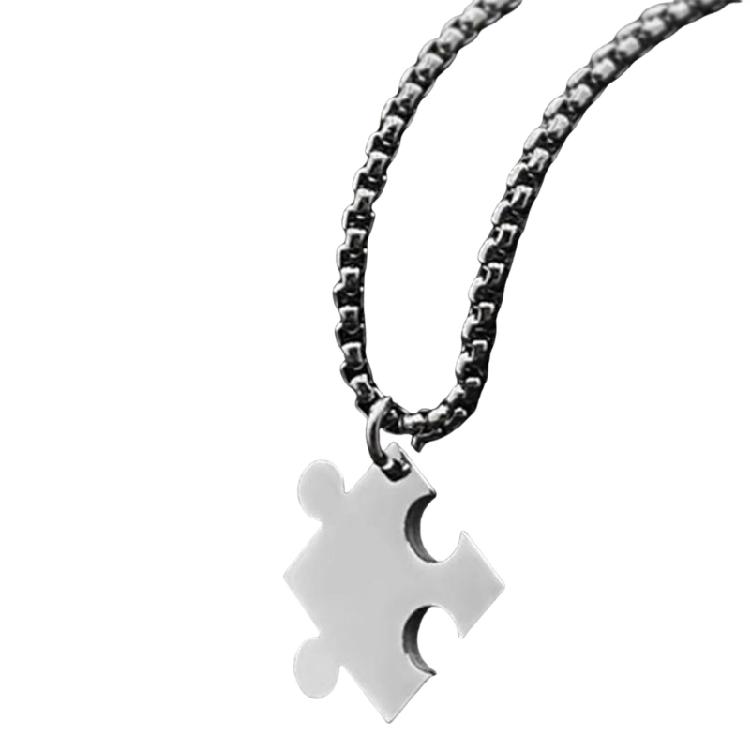 Парные кулоны-сердечки-пазлы Функциональные кулоны-сердечки-пазлы Уникальная цепочка с подвеской-сердечком-пазлом для пары