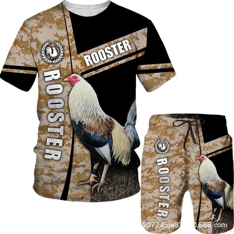 Муж. Шорты Футболка Набор Инвентарь Графика Оптическая иллюзия Одежда Одежда На открытом воздухе Повседневные С короткими рукавами 2 предмета Дизайнер На каждый день