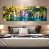 Modern Big Size Landscape Fall Nature Green Tree Canvas Painting Lake Posters and Prints Wall Pictures for Bedroom Home Decor No Frame