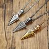 Man Necklace, Arrowhead Kunai Pendant,Stainless Steel Primal Tribal Spear Necklaces,Men Kunai Ethnic Viking Necklace