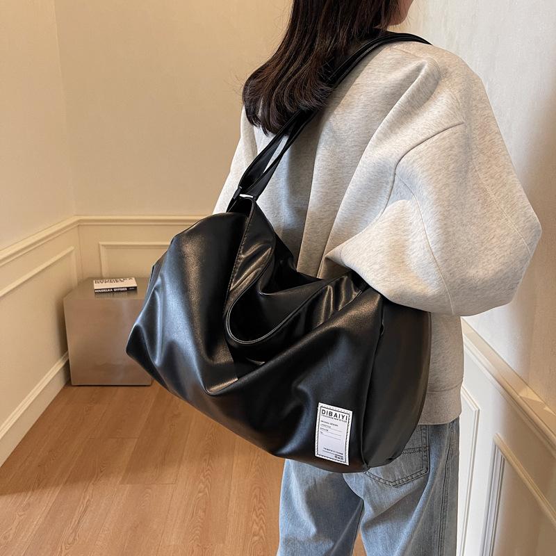 Женские стильные подмышечные дорожные сумки для путешествий, французские простые багажные сумки, отделение для сухих и влажных вещей, ПУ, можно использовать для крепления к ручке, фитнес-сумки