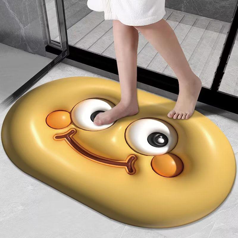 Забавный и милый впитывающий коврик для ванной комнаты, унитаз с диатомовой грязью, нескользящий коврик для ног на дверь унитаза, коврик для ног унитаза