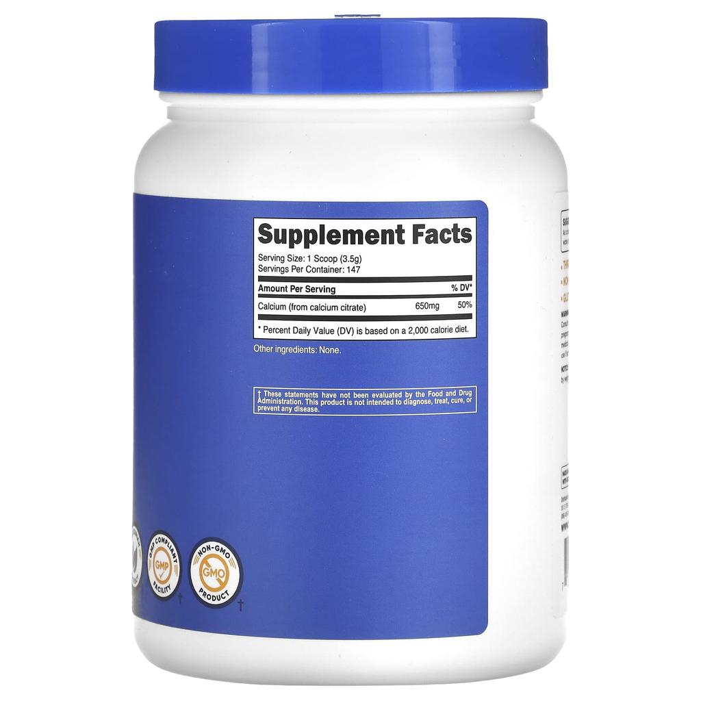 Nutricost Calcium Citrate, Unflavored, 500 G (17.6 Oz)