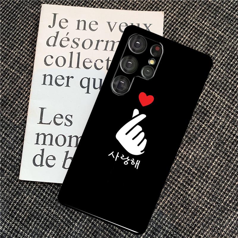Чехол Kpop Пальцевое Сердце для Samsung Galaxy S25 Ultra S20 S21 S22 S23 S24 Ultra S9 S10 Plus S24 FE Задняя крышка