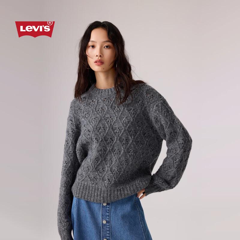 Levi's Женский вязаный свитер с ромбовидным узором и ажурной вязкой