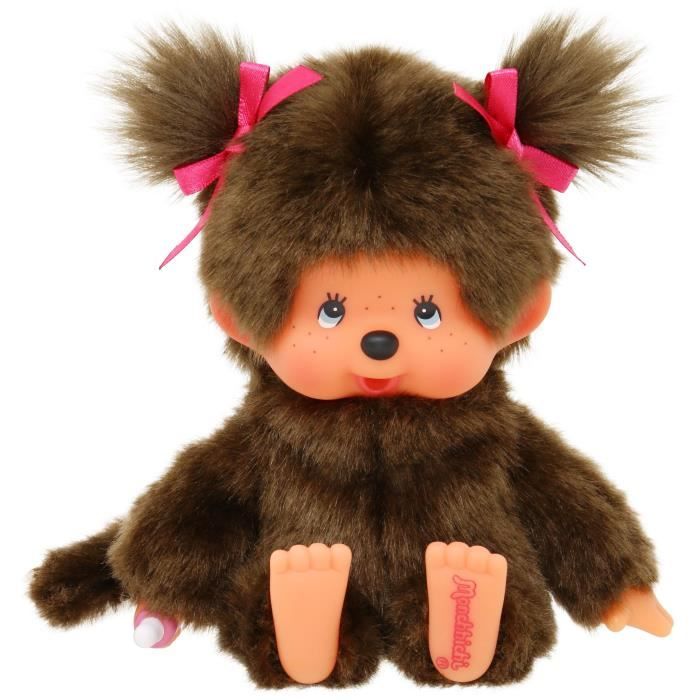 Peluche Singe - BANDAI - Peluche l'Original Fille - Monchhichi - 20 Cm