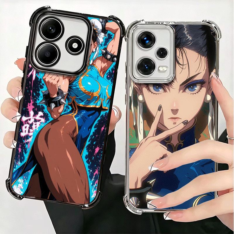 ChunLi S-Street F-FighterS Покрытие Чехол для телефона Для Xiaomi Redmi Note 14 15 Pro Plus 13 12 11 11S 11T 10 9S 9 5G Защита от падения Подушка безопасности