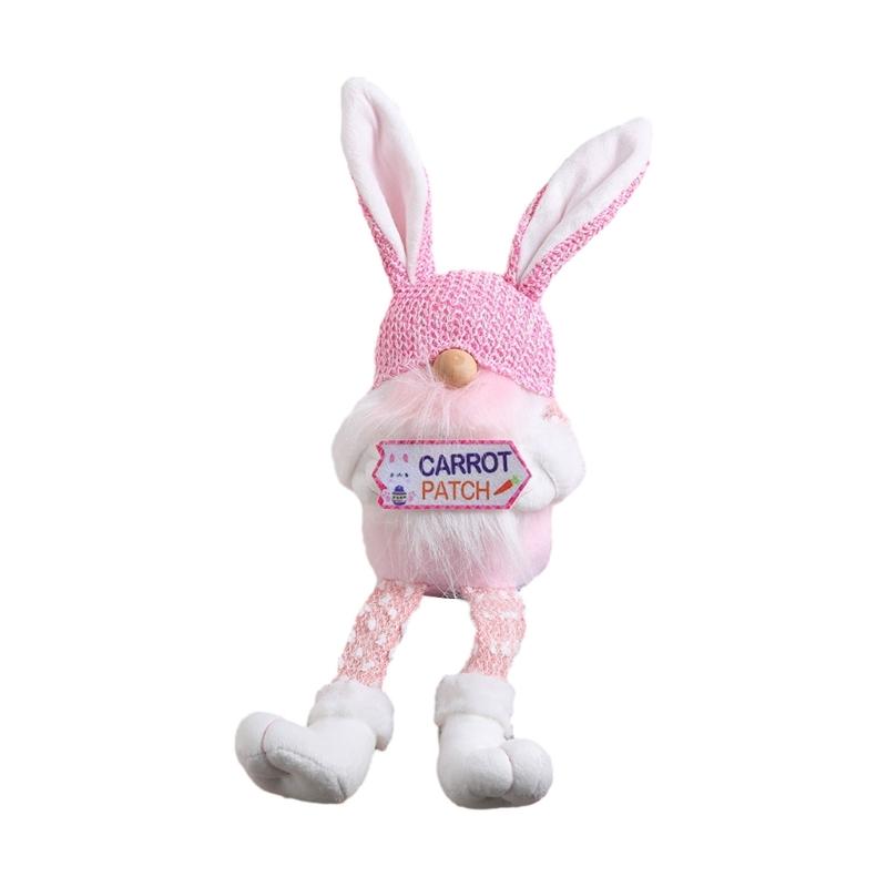 RabbitEar Rudolph Doll Festival Decoration Gnome Figurine Seasonal House Decor Bedroom Kitchen Ornament Easter Layouts