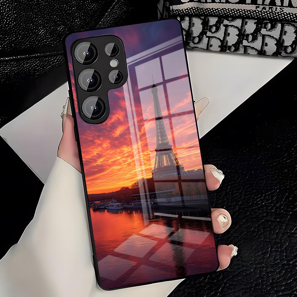 Чехол для телефона Paris Eiffel Tower для Samsung S26 S25 Plus S20 S20 Plus S22 Ultra S23 FE S21 Plus S21 Ultra Стеклянная крышка