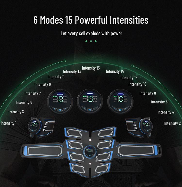 Перезаряжаемый EMS Умный Тренажер для Пресса с Цифровым Дисплеем - Стимулятор Мышц и Массажер Фитнес-Оборудование.