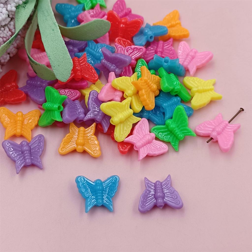 Сердечки из бисера в форме сердца, разноцветные браслеты, аксессуары, 50/100 шт., ожерелье с пентаграммой, серьги, аксессуары, акриловые бабочки, свободные серьги, бусины