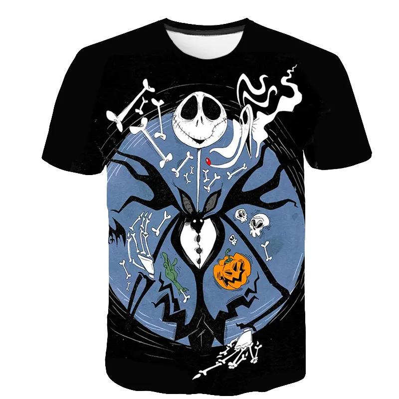 Halloween Skull Graphic Men's T-shirts Harajuku Hip Hop Streetwear Short Sleeve Loose Top