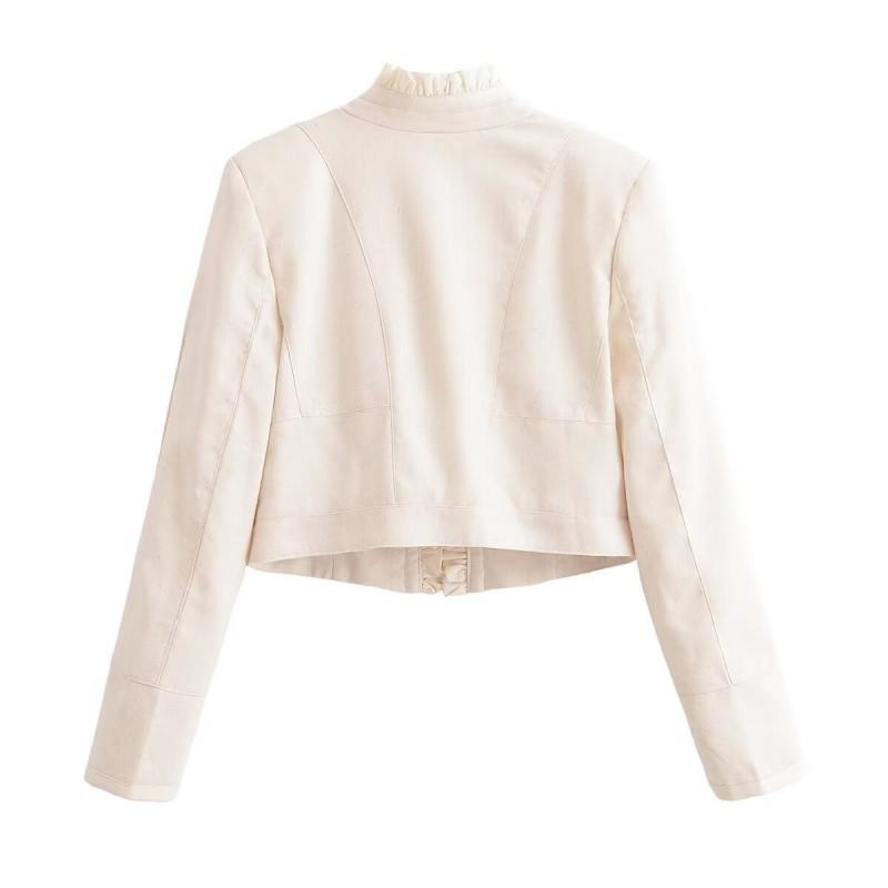 2026 Womens Street Fashion Patchwork Lace Short Coat