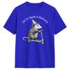 Unisex Women TShirt Off to Cause A Kerfuffle Funny Opossum Riding Scooter T Shirts Leisure  Summer Tees Vintage Cotton Clothes