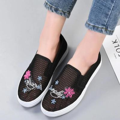 Модный дизайнер Роскошная вышивка Сетчатые дышащие женские туфли Мода Y2k Повседневная рутина Вулканизированная обувь Легкие 39 2025 Женская обувь