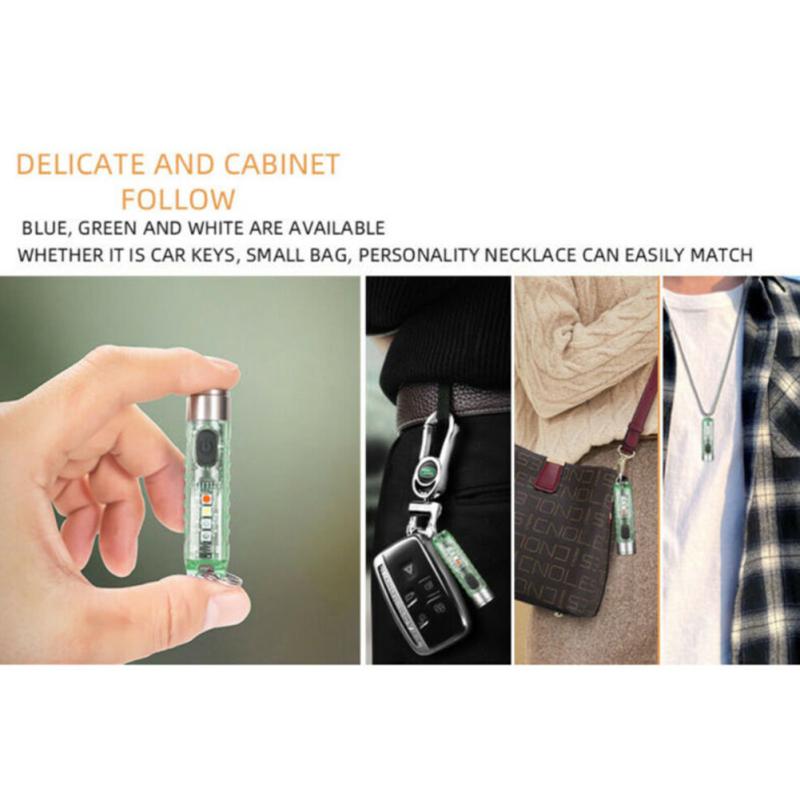Mini Keychain Flashlight Multifunctional 400lm High Brightness Usb C Rechargeable Magnetic Torch