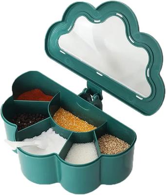 Кухонный ящик для приправ, креативный, 6 отделений, баночки для специй, соль, перец, контейнер для хранения с 6 ложками