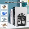 JM Shop Book Ends Tree Shaped Non-Skip Metal Shelf For Office Home