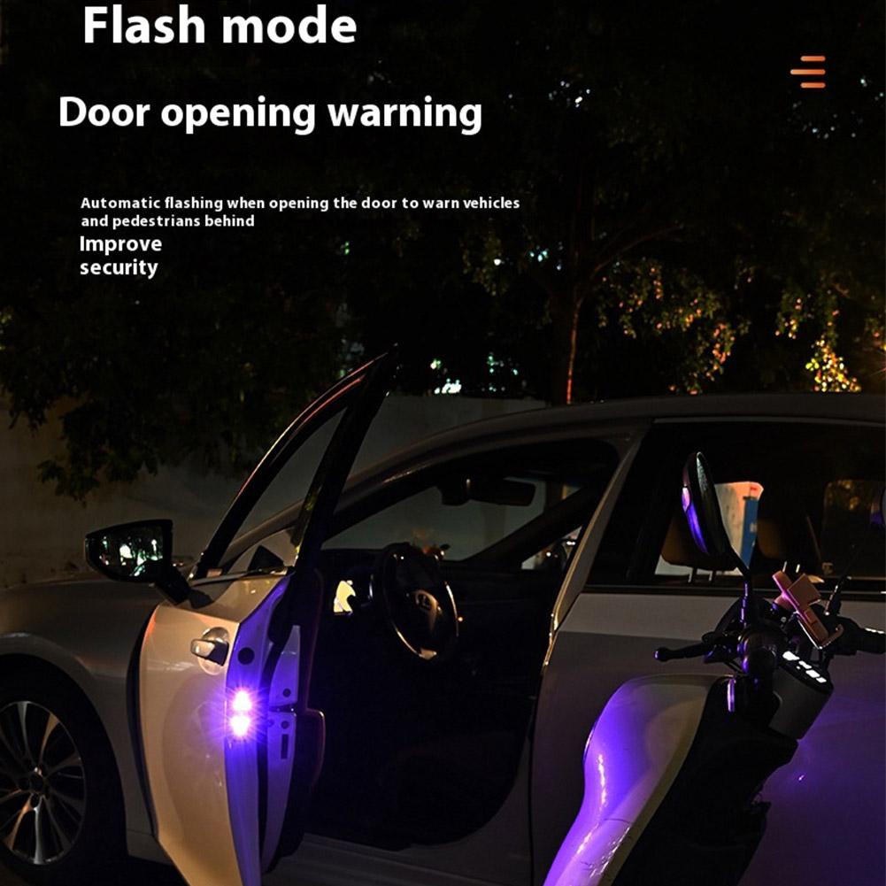 Дверные фонари автомобиля, светодиодный приветственный свет, магнитное управление, зарядка через USB, автоматический сейф для открытой двери, аварийный сигнал для предотвращения столкновений