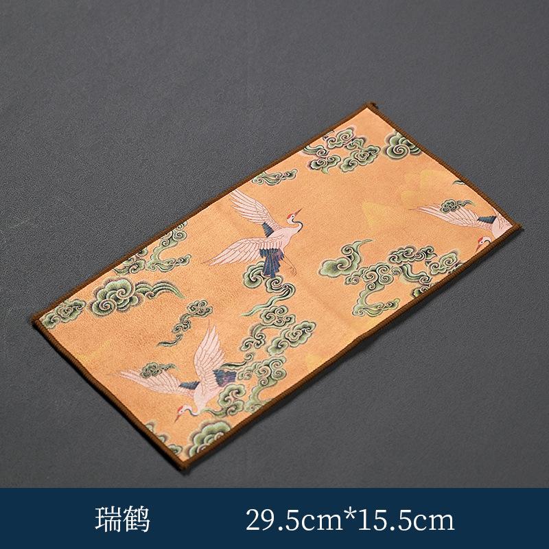 Полотенце для чая в китайском стиле, впитывающая тряпка, расписная ткань для чая, бытовые кухонные настольные коврики для уборки, салфетка, подставки, чистящая ткань