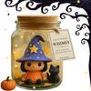 Adopt A Witch Hat Jar-Meet & Her , Halloween Witch In A Jar Adopt A Witch,Cute Cats Decorative Jars Halloween Decor, Unique DIY Craft Gift