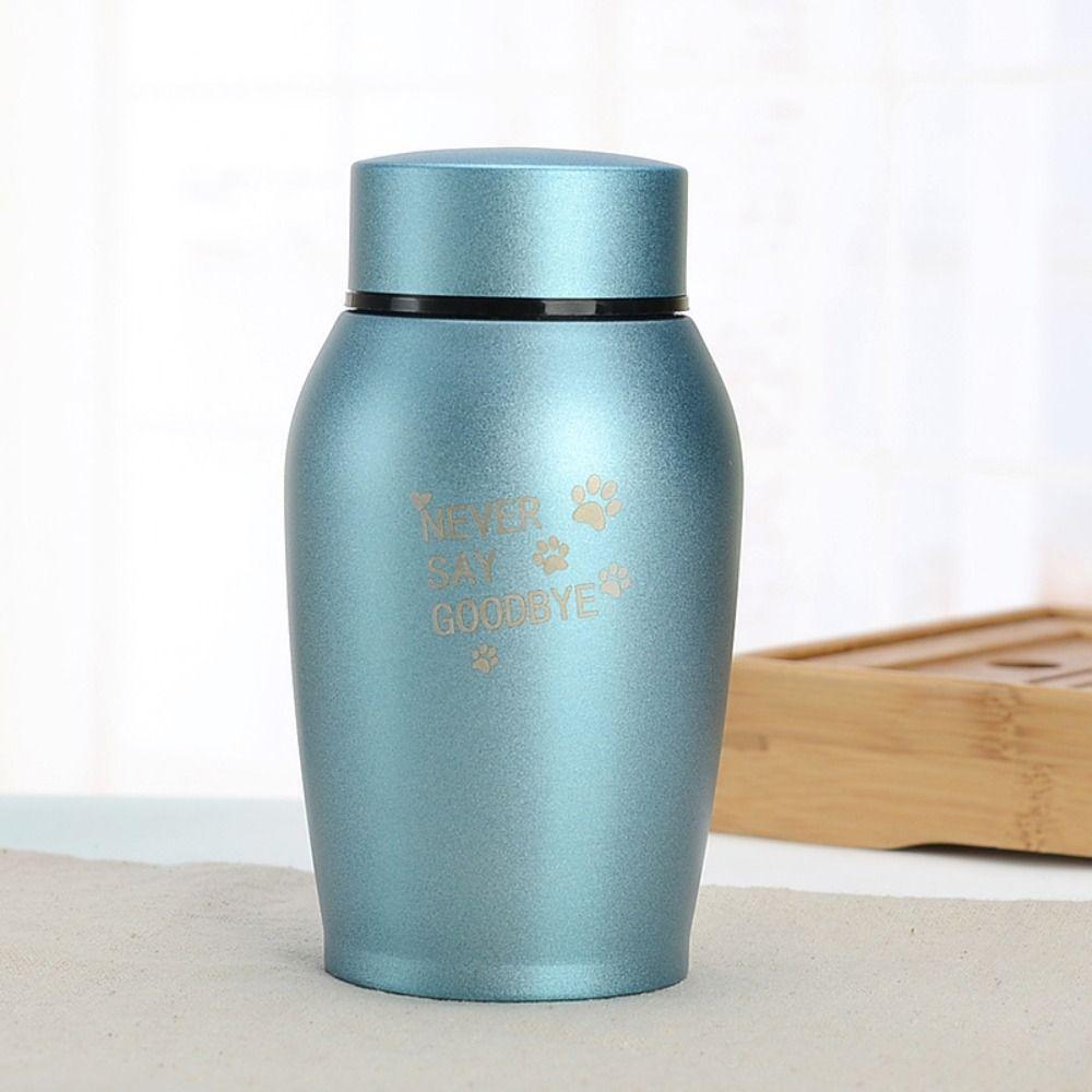 Pet Paw Print Funeral Urn for Pets Stainless Steel Dog Cat Cremation Urns Pet Supplies