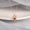 S925 Sterling Silver Korean Version Cold Wind Red Zircon Clavicle Necklace Romantic Sweet Love Lock Key Clavicle Chain
