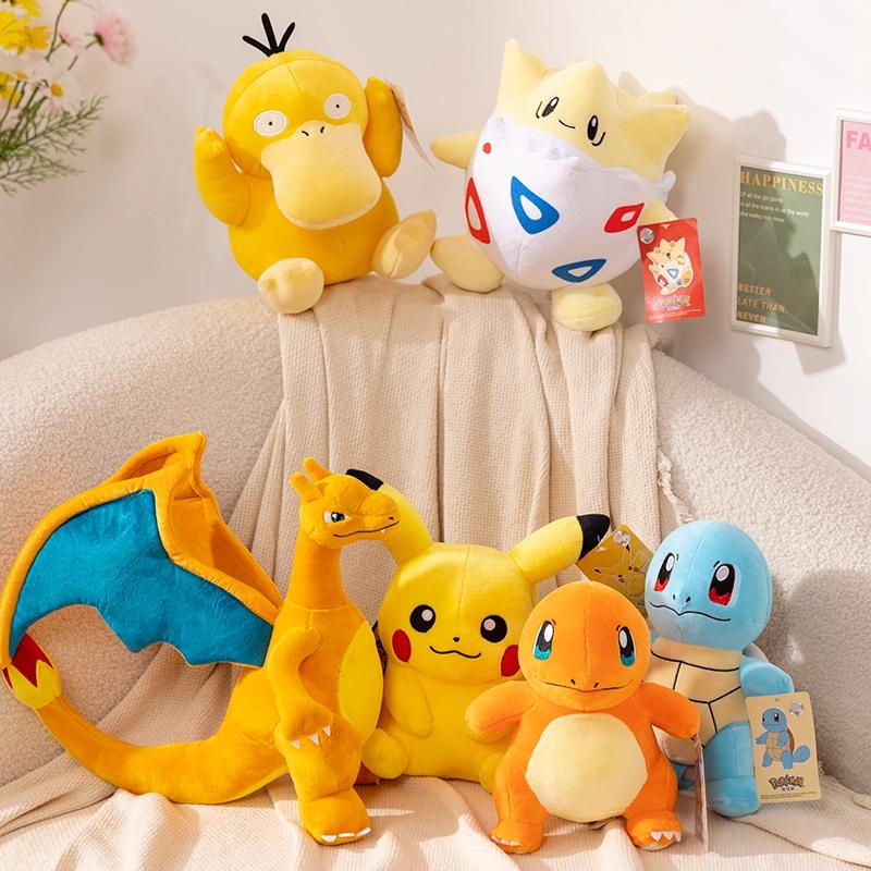Cute Plush Toy Set Including Pikachu Scorbunny Sprigatito Gengar Charizard Lapras Holiday Gift