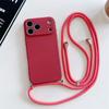 Чехол-кошелек на шею однотонный для iphone 17 Air 16 15 14 Plus 13 Pro Max Роскошный ударопрочный силиконовый мягкий ТПУ задняя крышка
