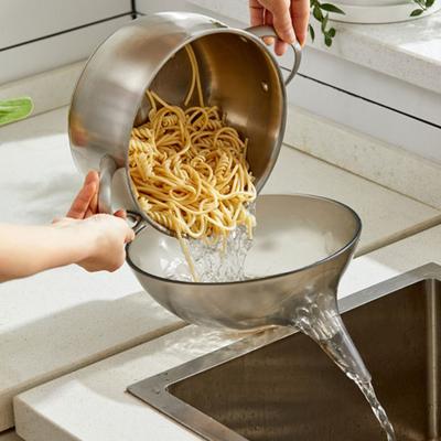 2 шт. многофункциональная корзина для слива еды с носиком, быстрый слив, нескользящая корзина для слива фруктов и овощей, дуршлаг для кухонной раковины