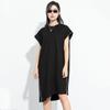 Черное хлопковое платье без рукавов больших размеров, новые платья для женщин, повседневное свободное летнее платье миди