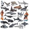 Simulated Killer Whale Devil Fish Sea Lion Penguin Dolphin Marine Animal Diver Model Set Static Ornament Toy