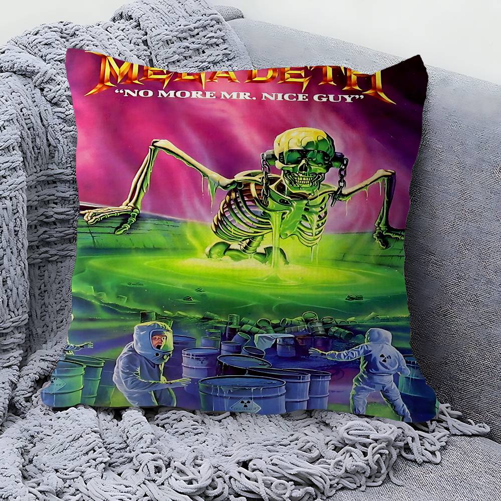 Band M-Megadeth Pillow Gift Home Office Decoration Pillow Bedroom Sofa Car Cushion CoverPillow Case
