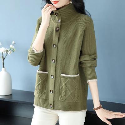 Кардиган свитер пальто для женщин большой размер хлопок плюш осень зима утолщенный свитшот повседневная трикотажная куртка